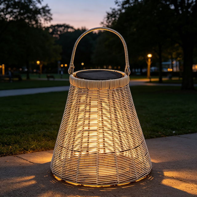 Glocken-Rattan-Solarlaterne