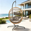 Eier-Rattan-Hängesessel mit Ständer