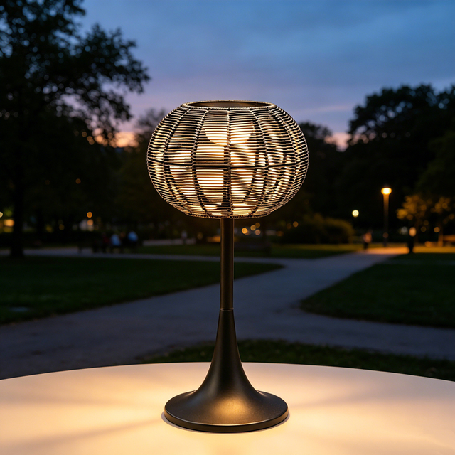 Orb Tischlampe aus gewebtem Seil