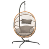 Eier-Rattan-Hängesessel mit Ständer