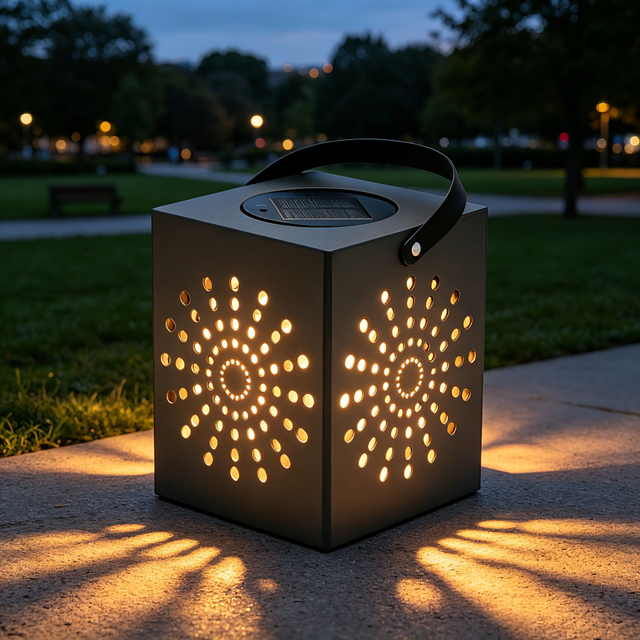 Sunburst Cube Solarlaterne